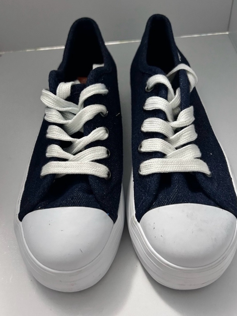 Rocket Dog Navy and White Denim Sneakers